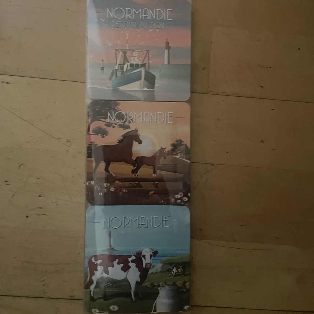 Normandie Themed Coasters Set 6 pieces
New in the box from France